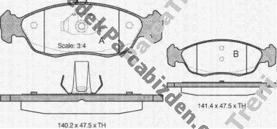 PEUGEOT 306 1.4cc ÖN FREN BALATASI 1997>2001